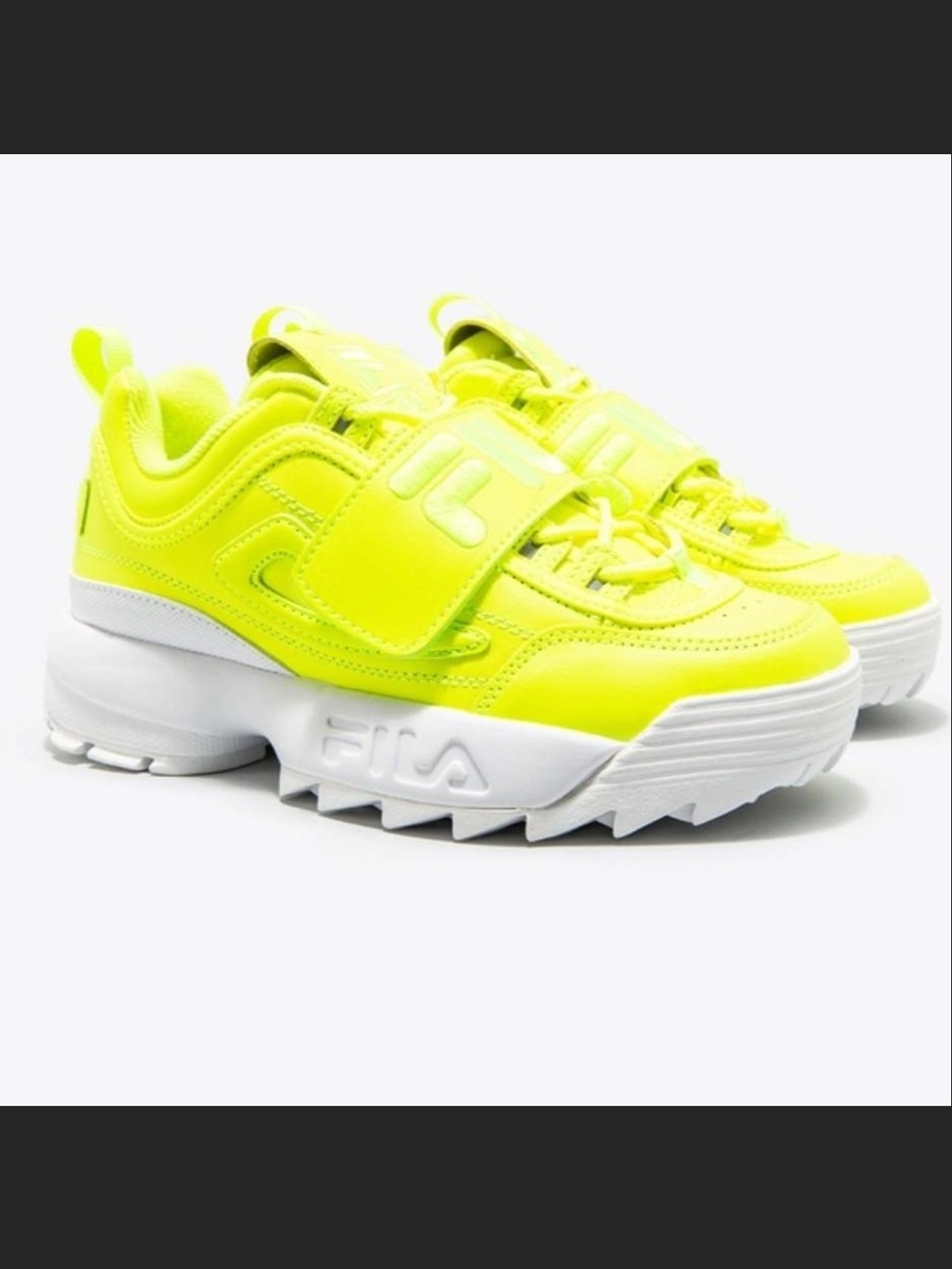 FILA Disrupter II Neon Yellow Platform Sneakers 7.5